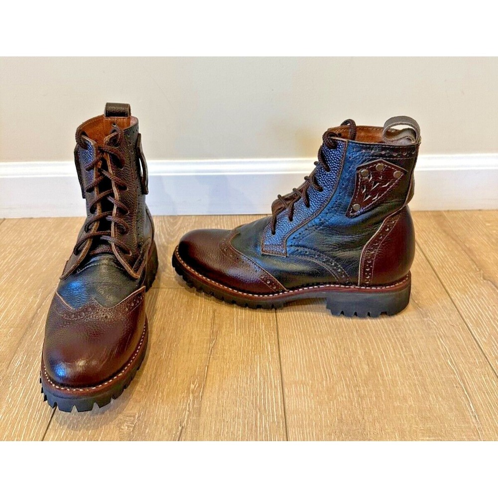 Handmade Custommade Leather Gunslinger El Gato‎ Montes Boots Unisex Sz W8.5 / M7